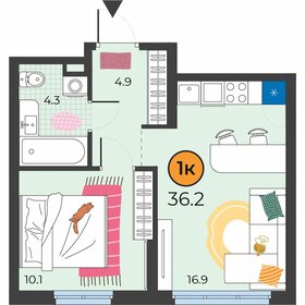 33 м², 1-комнатная квартира 3 500 000 ₽ - изображение 102