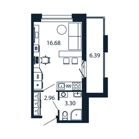 Квартира 24,9 м², студия - изображение 1