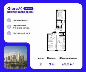 Квартира 65,5 м², 2-комнатная - изображение 1