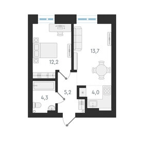 40 м², квартира-студия 6 100 000 ₽ - изображение 139