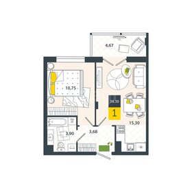 Квартира 38,3 м², 1-комнатная - изображение 1