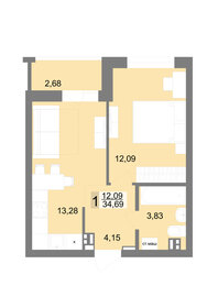 39,3 м², 1-комнатная квартира 4 270 000 ₽ - изображение 3