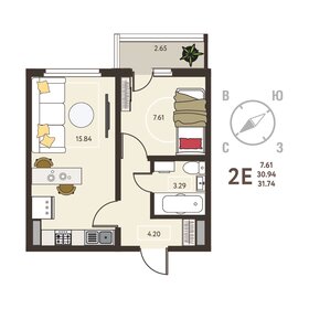 Квартира 31,7 м², 1-комнатная - изображение 1