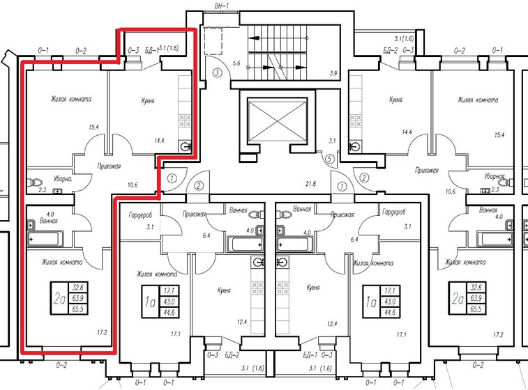 65,5 м², 2-комнатная квартира 7 729 000 ₽ - изображение 6