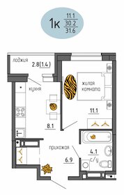 Квартира 31,6 м², 1-комнатная - изображение 1