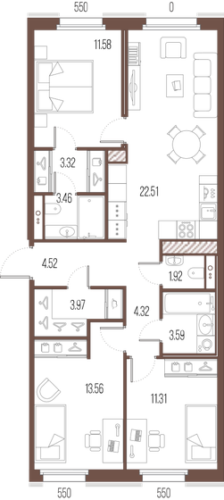 84,1 м², 3-комнатная квартира 28 294 596 ₽ - изображение 15