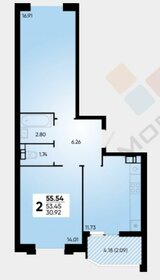 Квартира 55,4 м², 2-комнатная - изображение 1