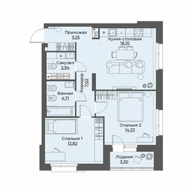 66,5 м², 2-комнатная квартира 9 800 000 ₽ - изображение 36