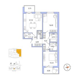 Квартира 78,2 м², 2-комнатная - изображение 1