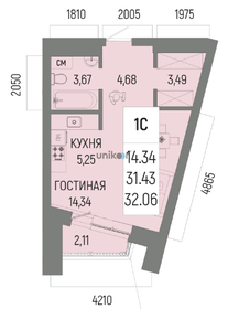 31,6 м², квартира-студия 5 400 000 ₽ - изображение 36