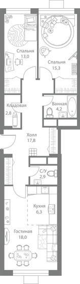 80,3 м², 3-комнатная квартира 23 571 060 ₽ - изображение 1