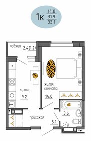 33,1 м², 1-комнатная квартира 4 247 988 ₽ - изображение 26