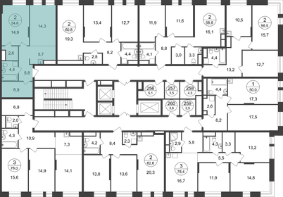 54,7 м², 2-комнатная квартира 12 705 611 ₽ - изображение 25