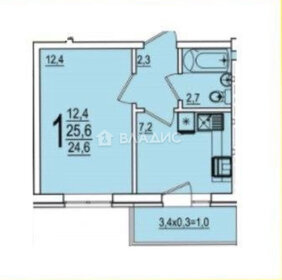 Квартира 26 м², 1-комнатная - изображение 1