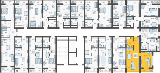 42,8 м², 2-комнатная квартира 16 099 650 ₽ - изображение 42