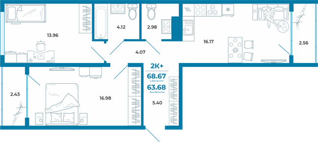 83 м², 3-комнатная квартира 8 470 000 ₽ - изображение 15