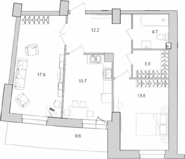 66,3 м², 2-комнатная квартира 12 000 000 ₽ - изображение 1