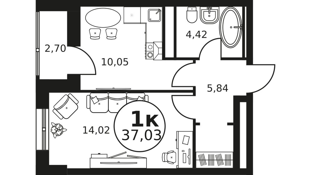 37 м², 1-комнатная квартира 5 260 000 ₽ - изображение 7