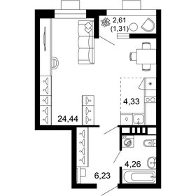 41,5 м², 1-комнатная квартира 8 432 620 ₽ - изображение 19