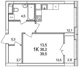 44 м², 3-комнатная квартира 3 100 000 ₽ - изображение 42