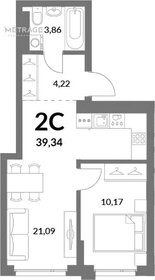 Квартира 39,3 м², 2-комнатная - изображение 1