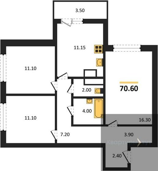 70,6 м², 3-комнатная квартира 7 994 654 ₽ - изображение 33