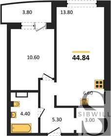 Квартира 44,8 м², 1-комнатная - изображение 1