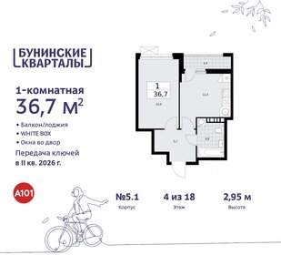 Квартира 36,7 м², 1-комнатная - изображение 1