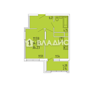 Квартира 36,2 м², 1-комнатная - изображение 1