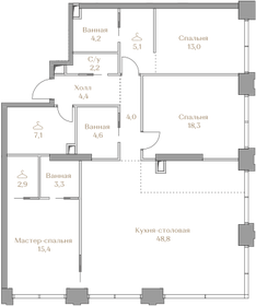 132,6 м², 3-комнатная квартира 176 608 000 ₽ - изображение 25