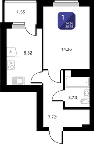 16,4 м², квартира-студия 1 550 000 ₽ - изображение 65