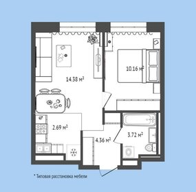 Квартира 35 м², 1-комнатная - изображение 1