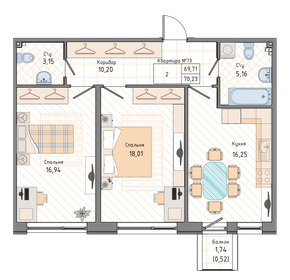 54,6 м², 2-комнатная квартира 24 450 000 ₽ - изображение 78