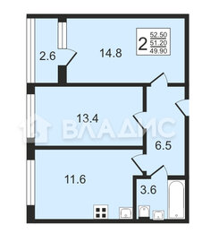 Квартира 51,2 м², 2-комнатная - изображение 1