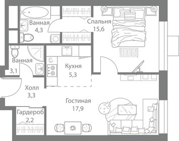 53,3 м², 2-комнатная квартира 15 199 000 ₽ - изображение 38