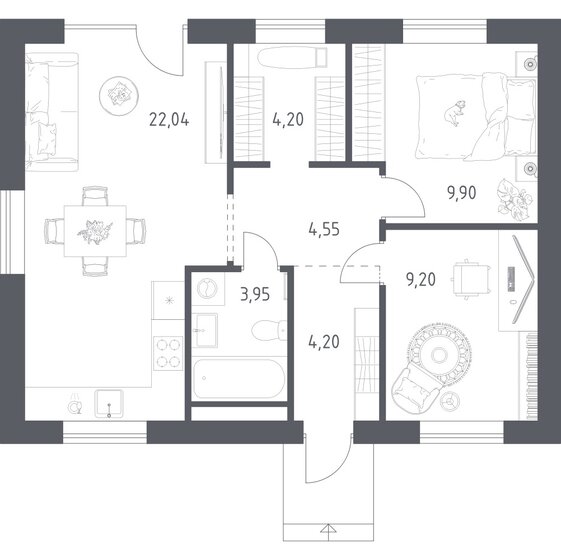 61 м² дом, 5,8 сотки участок 13 676 790 ₽ - изображение 1