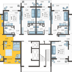 Квартира 61,2 м², 2-комнатная - изображение 2