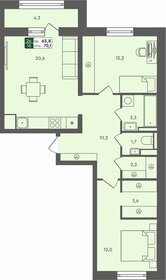 Квартира 70,1 м², 2-комнатная - изображение 1