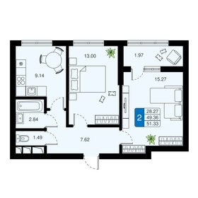 Квартира 51 м², 2-комнатная - изображение 1