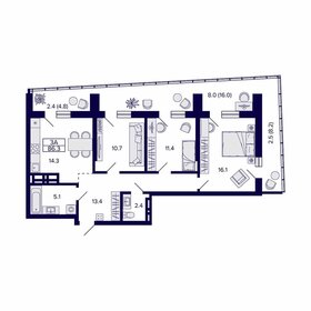 86,5 м², 3-комнатная квартира 13 926 500 ₽ - изображение 26