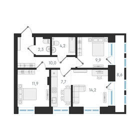 Квартира 60,2 м², 3-комнатная - изображение 1