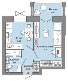 34 м², 1-комнатная квартира 3 870 350 ₽ - изображение 25