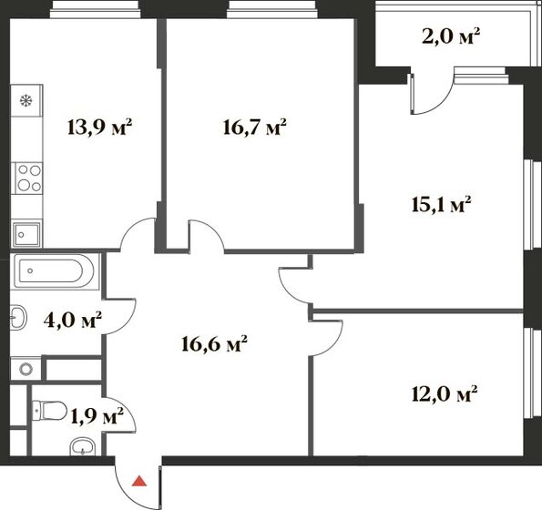 82,2 м², 3-комнатная квартира 18 776 328 ₽ - изображение 1