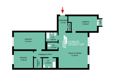 Квартира 110 м², 3-комнатная - изображение 1