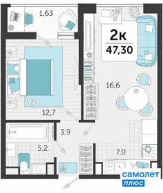 44 м², 1-комнатная квартира 5 900 000 ₽ - изображение 36