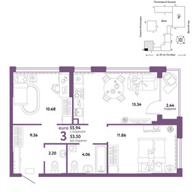 55,9 м², 3-комнатная квартира 8 590 000 ₽ - изображение 18