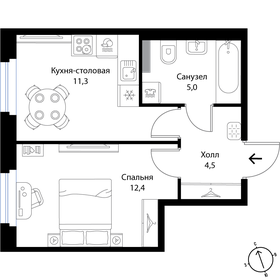 37,5 м², 1-комнатная квартира 6 500 000 ₽ - изображение 121