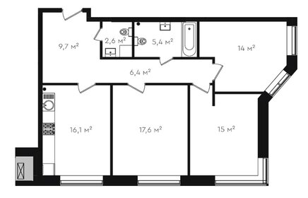 98 м², 3-комнатная квартира 60 850 000 ₽ - изображение 104