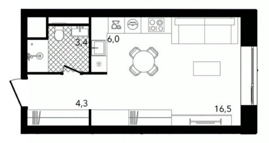 Квартира 30,2 м², студия - изображение 1