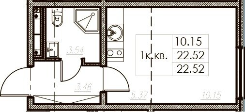 22,5 м², квартира-студия 4 500 000 ₽ - изображение 1